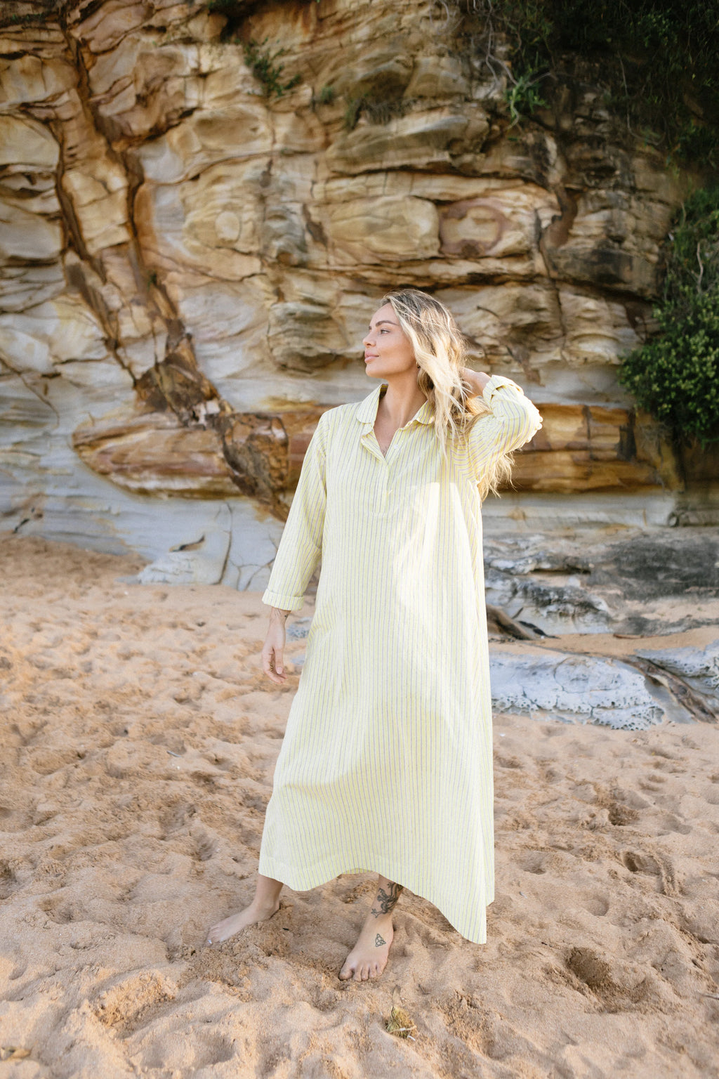 AVNI KAFTAN - LEMON STRIPE - SADHU
