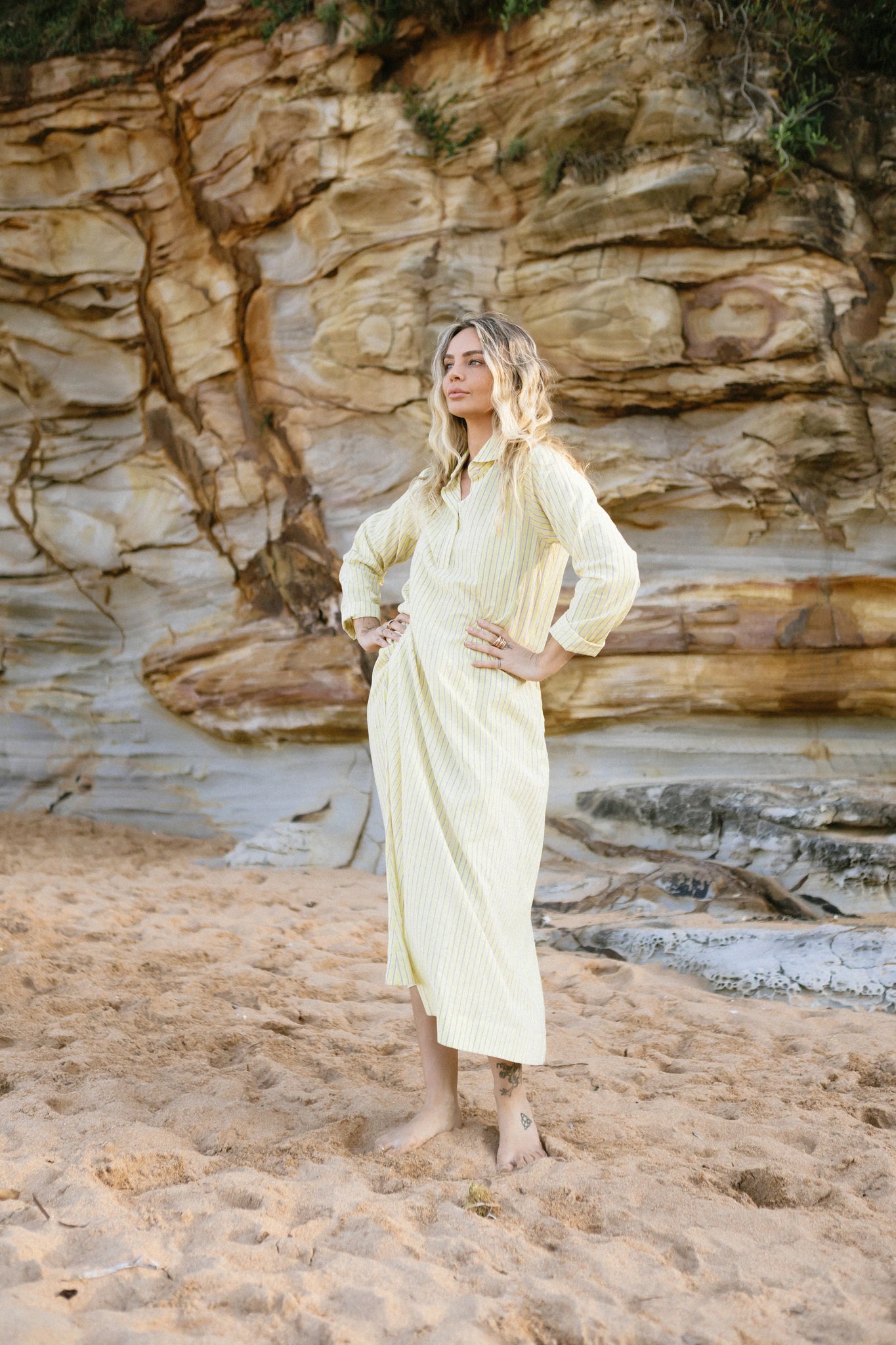 AVNI KAFTAN - LEMON STRIPE - SADHU
