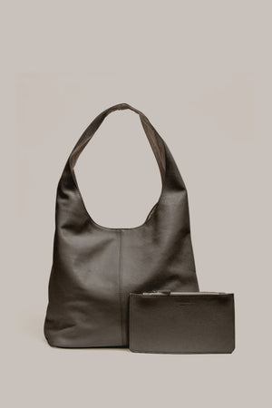 SCARLETT LEATHER HOBO - DARK CHOCOLATE - VESTIRSI