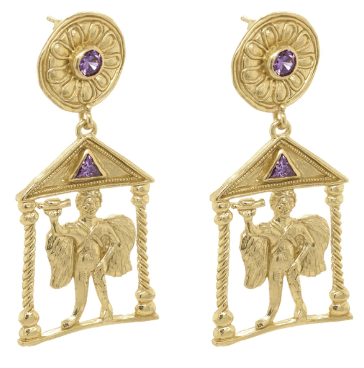 CHORA EARRINGS WITH AMETHYST - CLEOPATRAS BLING