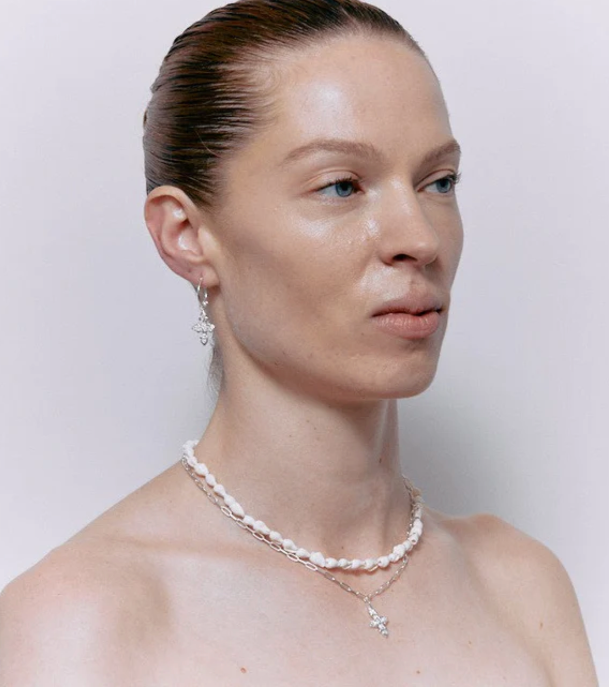 CETO NECKLACE IN WHITE - GOLD - CLEOPATRAS BLING