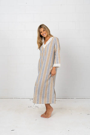 MARNI LONG TUNIC - NAVY BEIGE - OLIFONT