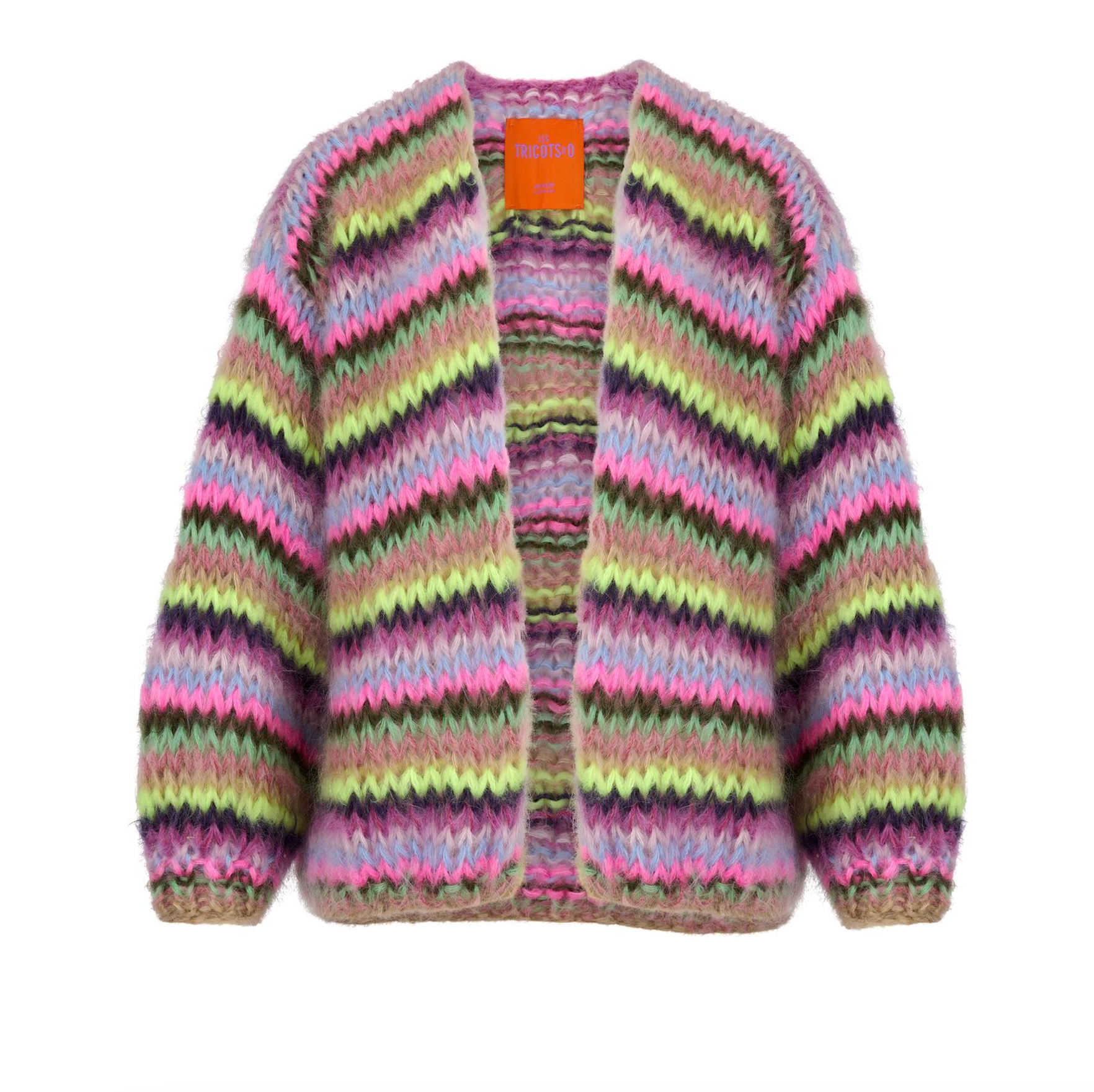 STRIPE CARDIGAN - MULTICOLOUR NEON - LES TRICOTS D'O