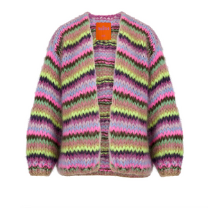 STRIPE CARDIGAN - MULTICOLOUR NEON - LES TRICOTS D'O