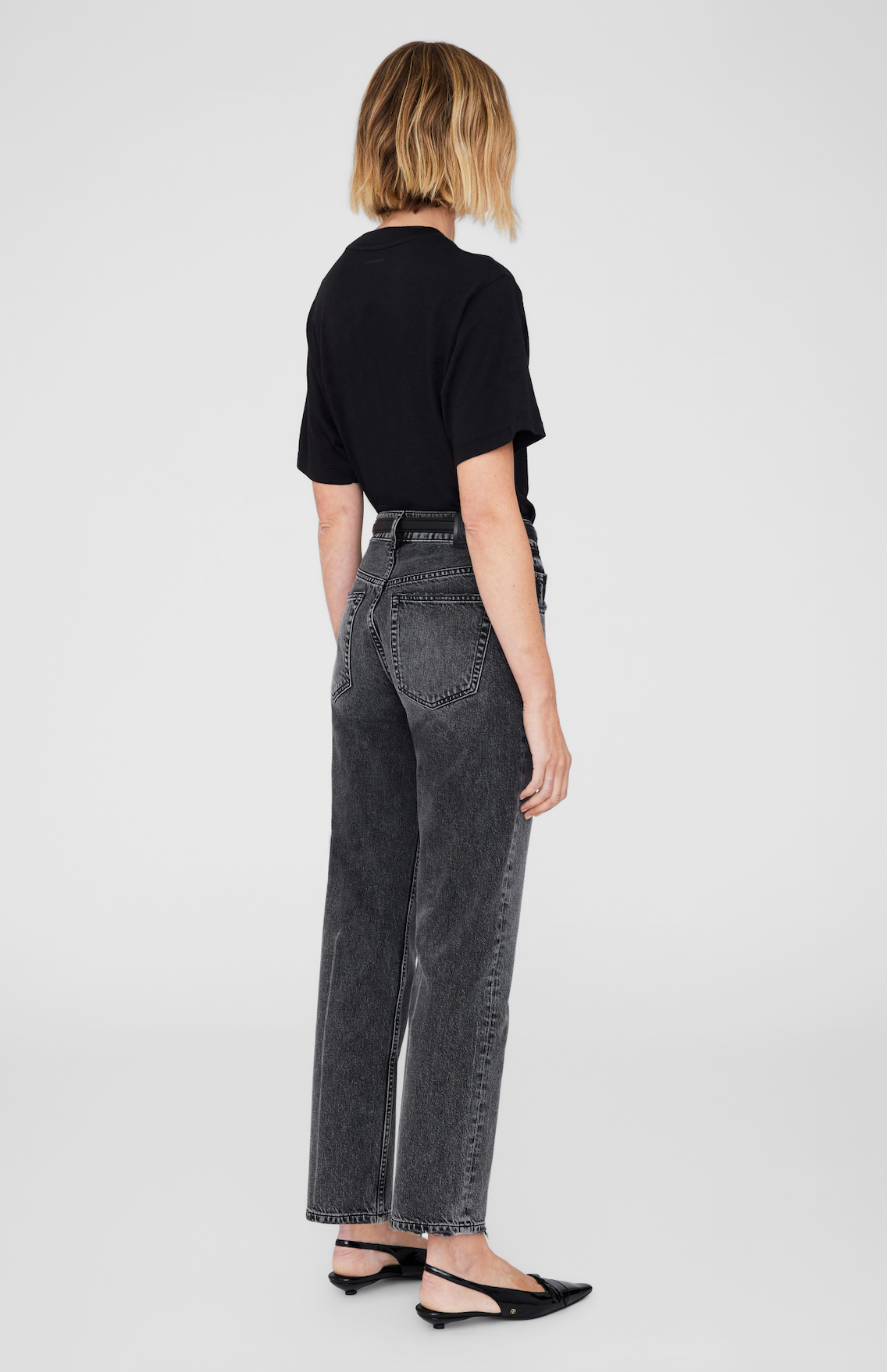 LILI TEE LETTERMAN - BLACK - ANINE BING