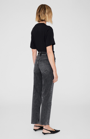 LILI TEE LETTERMAN - BLACK - ANINE BING