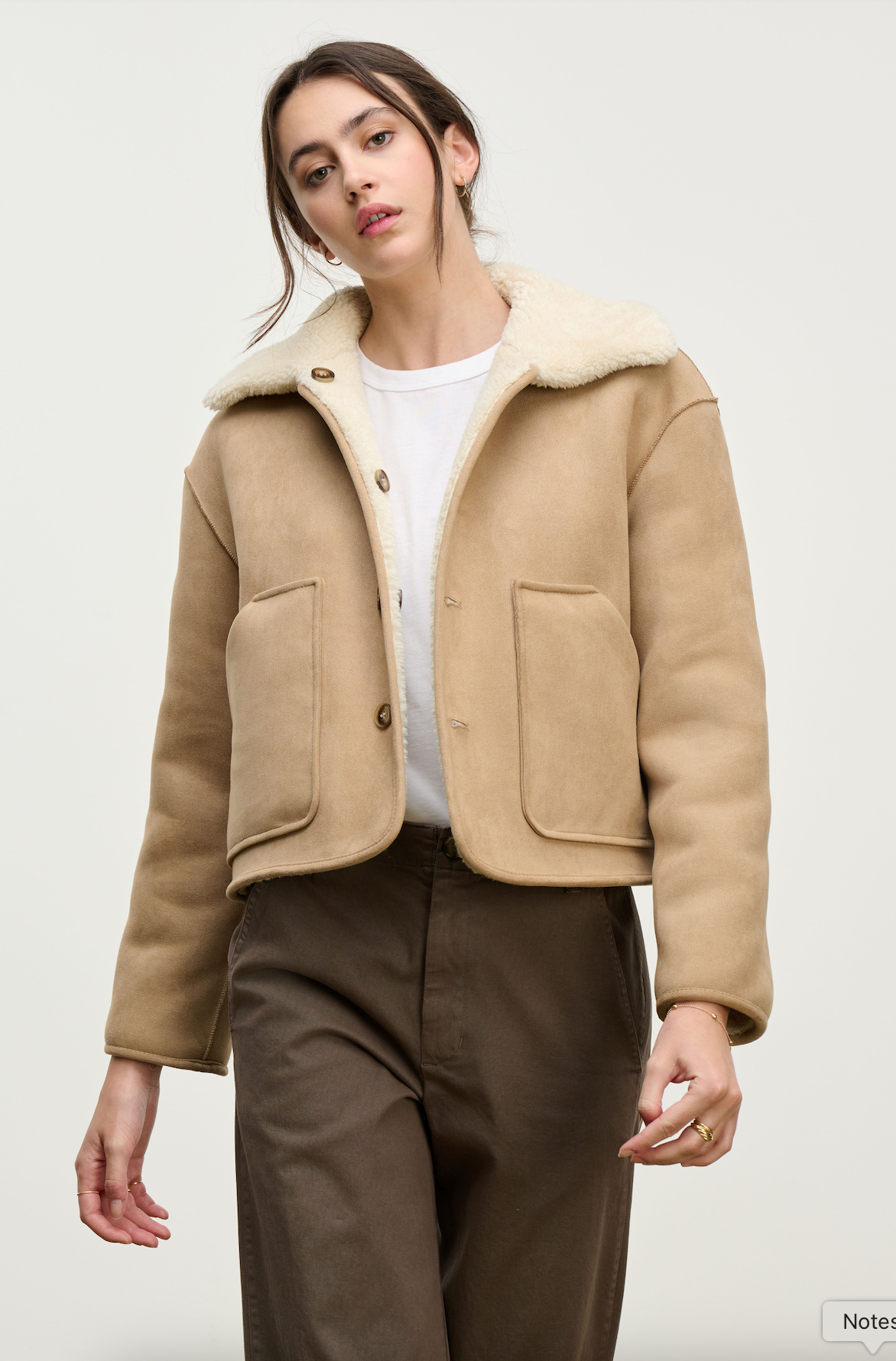 AMARA SHERPA JACKET REVERSIBLE - SAND - VELVET