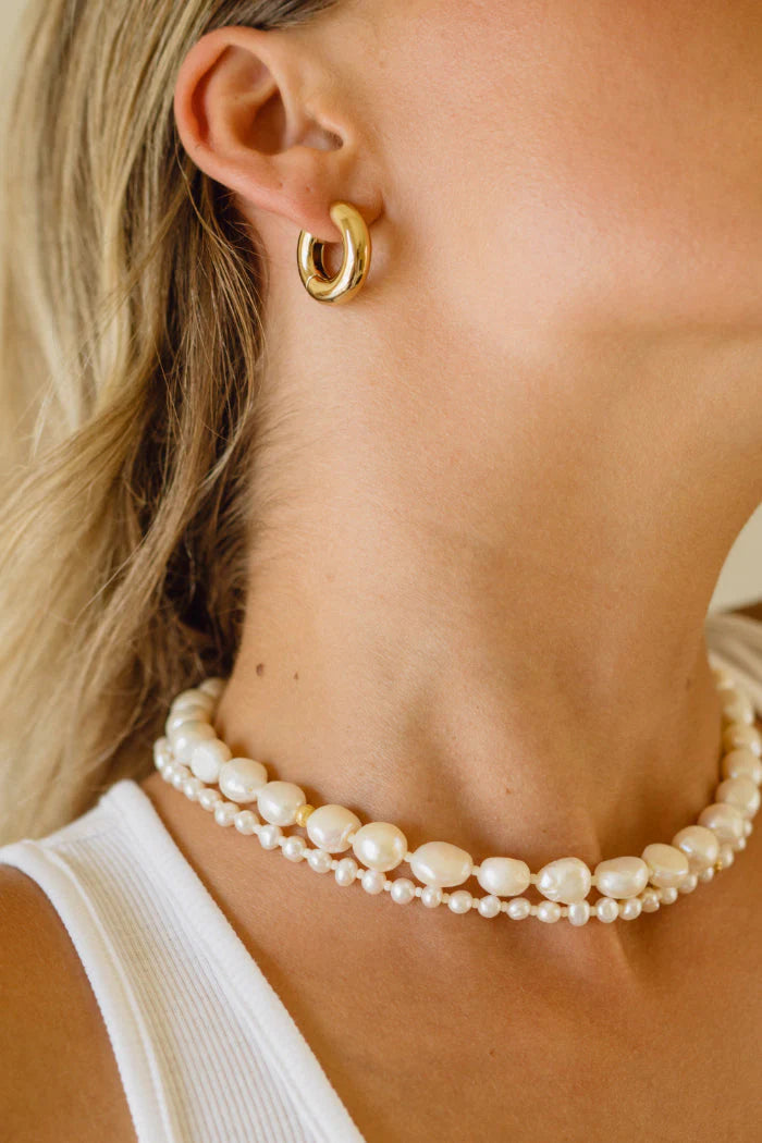 STELLAR PEARLY NECKLACE - GOLD - ANNI LU