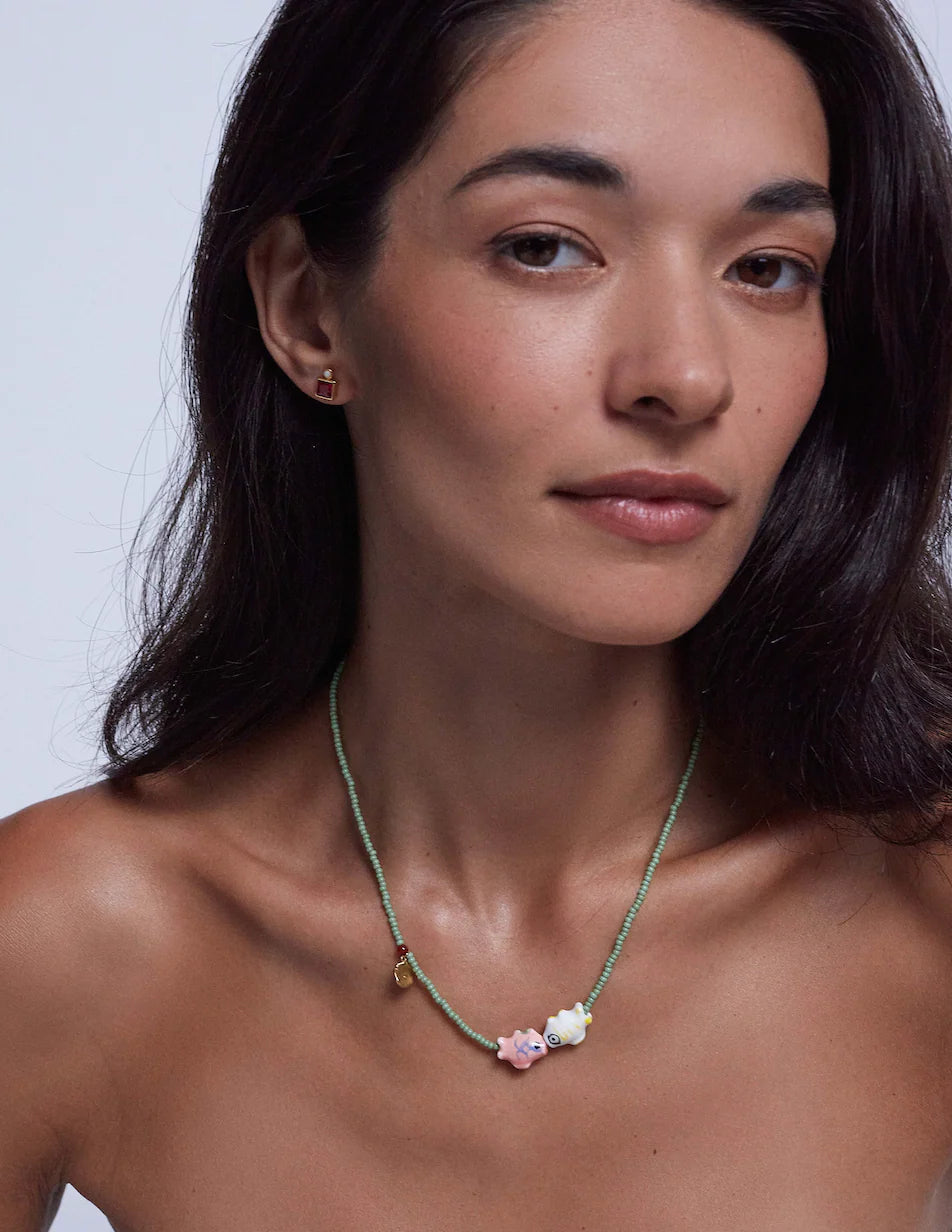 FISH'N KISS NECKLACE - APPLE GREEN - ANNI LU