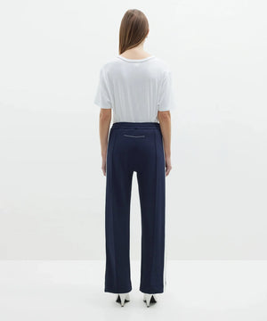 TWILL STRIPE DETAIL PANT - INK/WHITE - BASSIKE