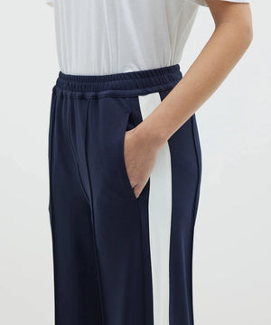 TWILL STRIPE DETAIL PANT - INK/WHITE - BASSIKE