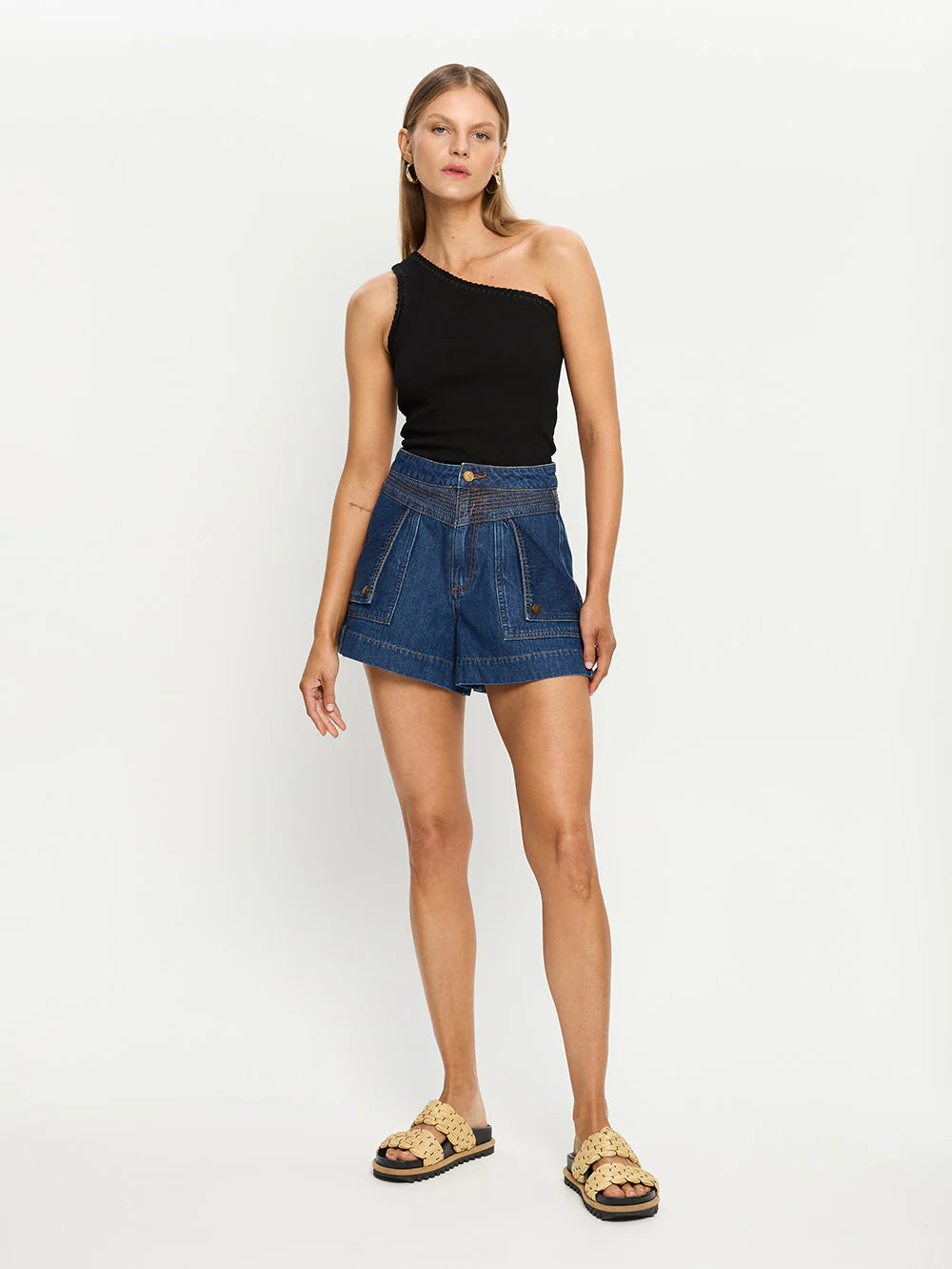 CELENE DENIM SHORT - INDIGO BLUE - KIVARI