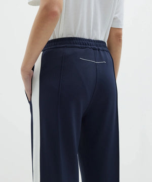 TWILL STRIPE DETAIL PANT - INK/WHITE - BASSIKE