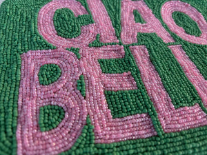 CIAO BELLA BEADED CLUTCH - GREEN LIGHT PINK - THE JACKSONS