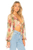 ZIMMERMANN MELODY TIE FRONT TOP AND MATCHING PANTS - TAUPE FLORAL - PRE LOVED