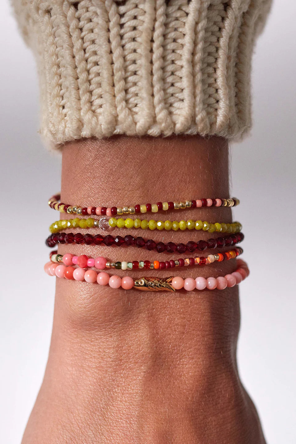 COSMIC CACTUS BRACELET - PALE OLIVE - ANNI LU