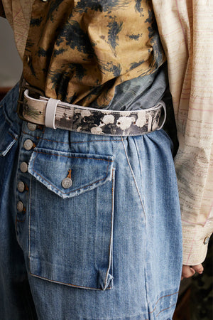 CIRCULAR BRASS BUCKLE BELT - ARTWORKS PRINT - M.A DAINTY