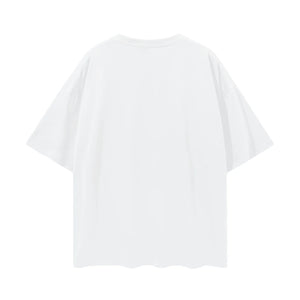 NEW YORK BURGUNDY FLEUR OVERSIZE TEE - LUCENT WHITE - MAKU