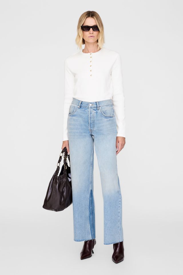 ALESSIA LONG SLEEVE TEE - IVORY - ANINE BING