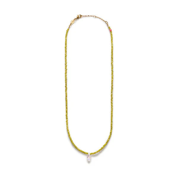 COSMIC CACTUS NECKLACE - PALE OLIVE - ANNI LU