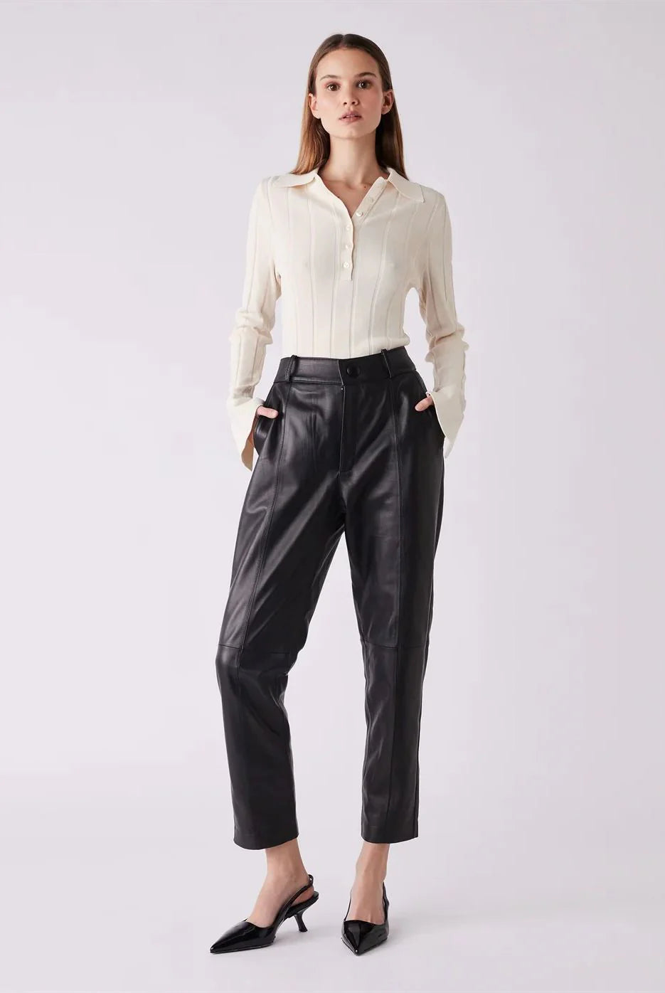 AVENUE BUTTON SWEATER - CREAM - ESMAEE