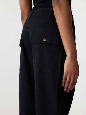 STRETCH COTTON RELAXED PANT - BLACK - BASSIKE