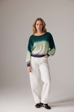 DIP DYE BALLOON SWEAT - FOREST - CRUSH CASHMERE