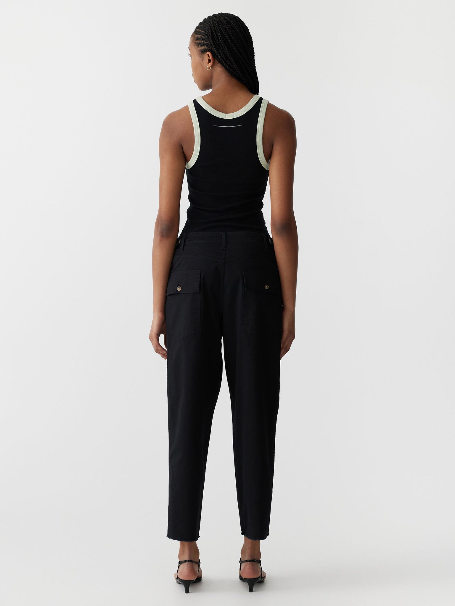 STRETCH COTTON RELAXED PANT - BLACK - BASSIKE