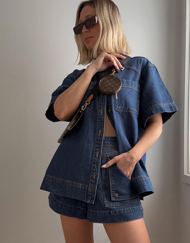 CELENE DENIM SHORT - INDIGO BLUE - KIVARI