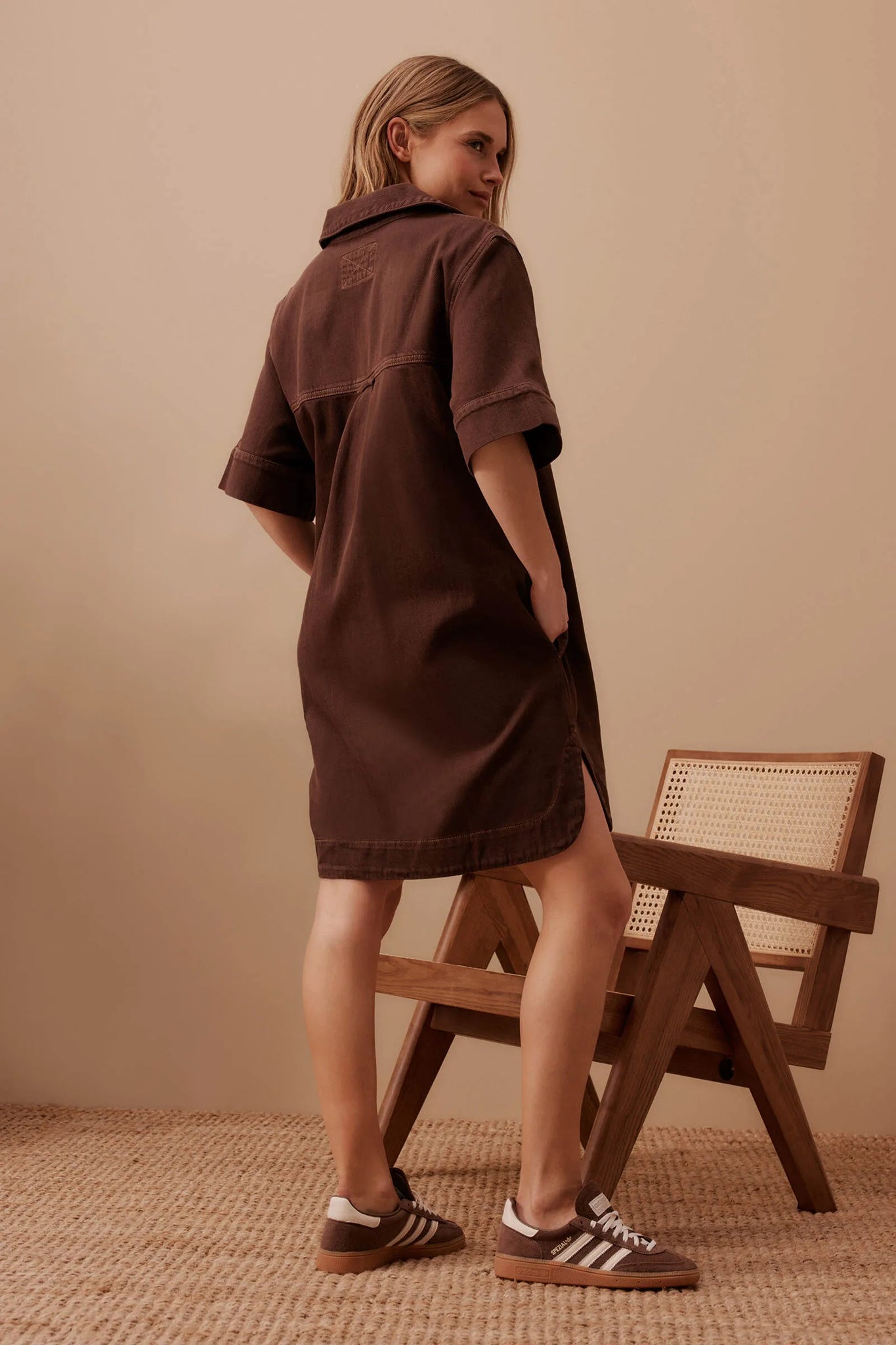 SAMMY RELAXED SHIRT DRESS - CHOCOLATE - CERES LIFE