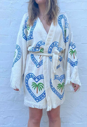 MIDI ROBE PALM TREE - NATURAL - CIE CIE