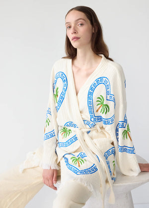 MIDI ROBE PALM TREE - NATURAL - CIE CIE