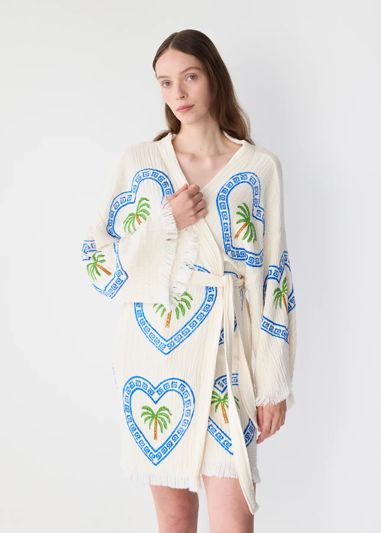 MIDI ROBE PALM TREE - NATURAL - CIE CIE