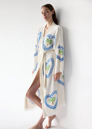 LONG ROBE  PALM - NATURAL  - CIE CIE