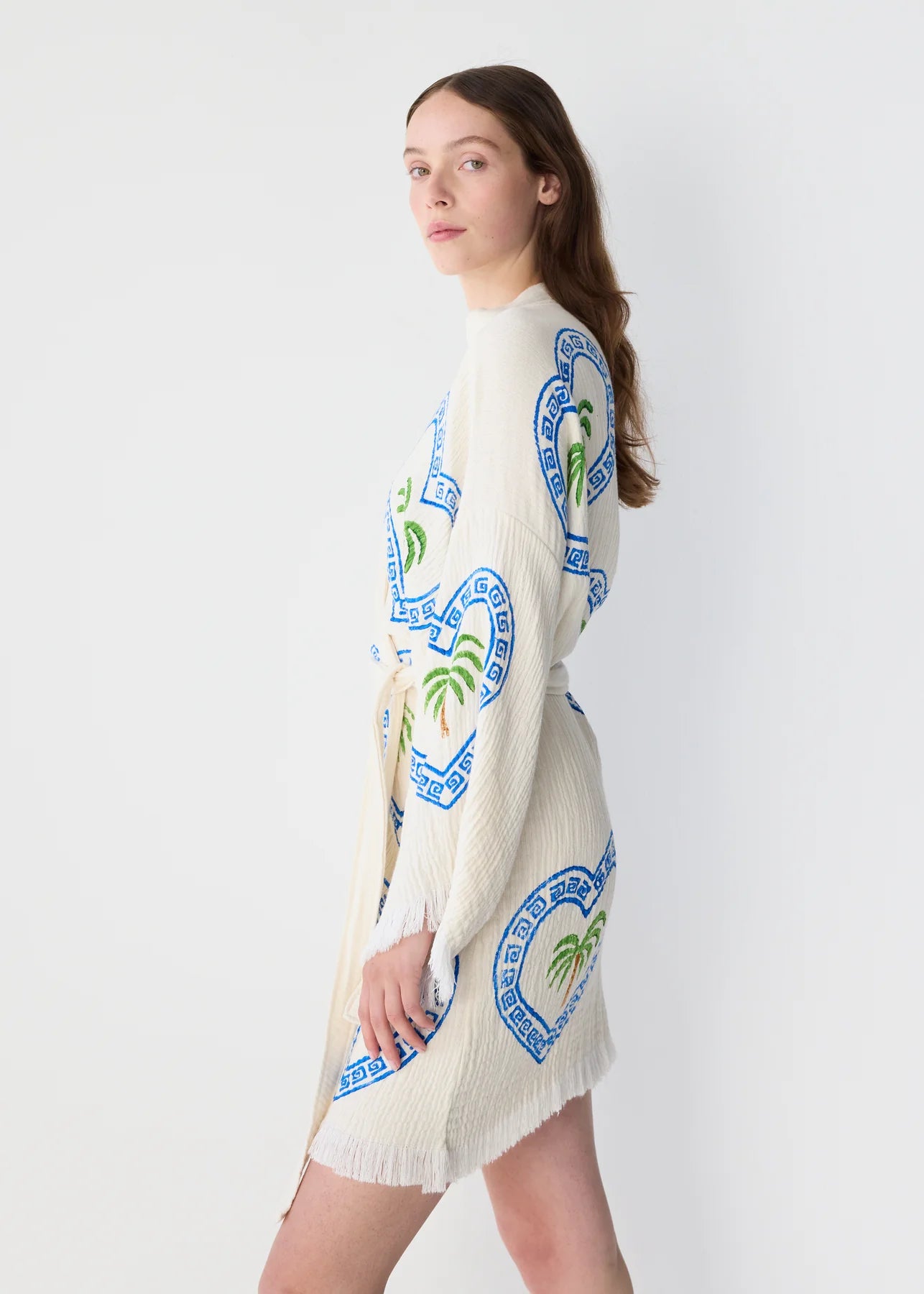 MIDI ROBE PALM TREE - NATURAL - CIE CIE