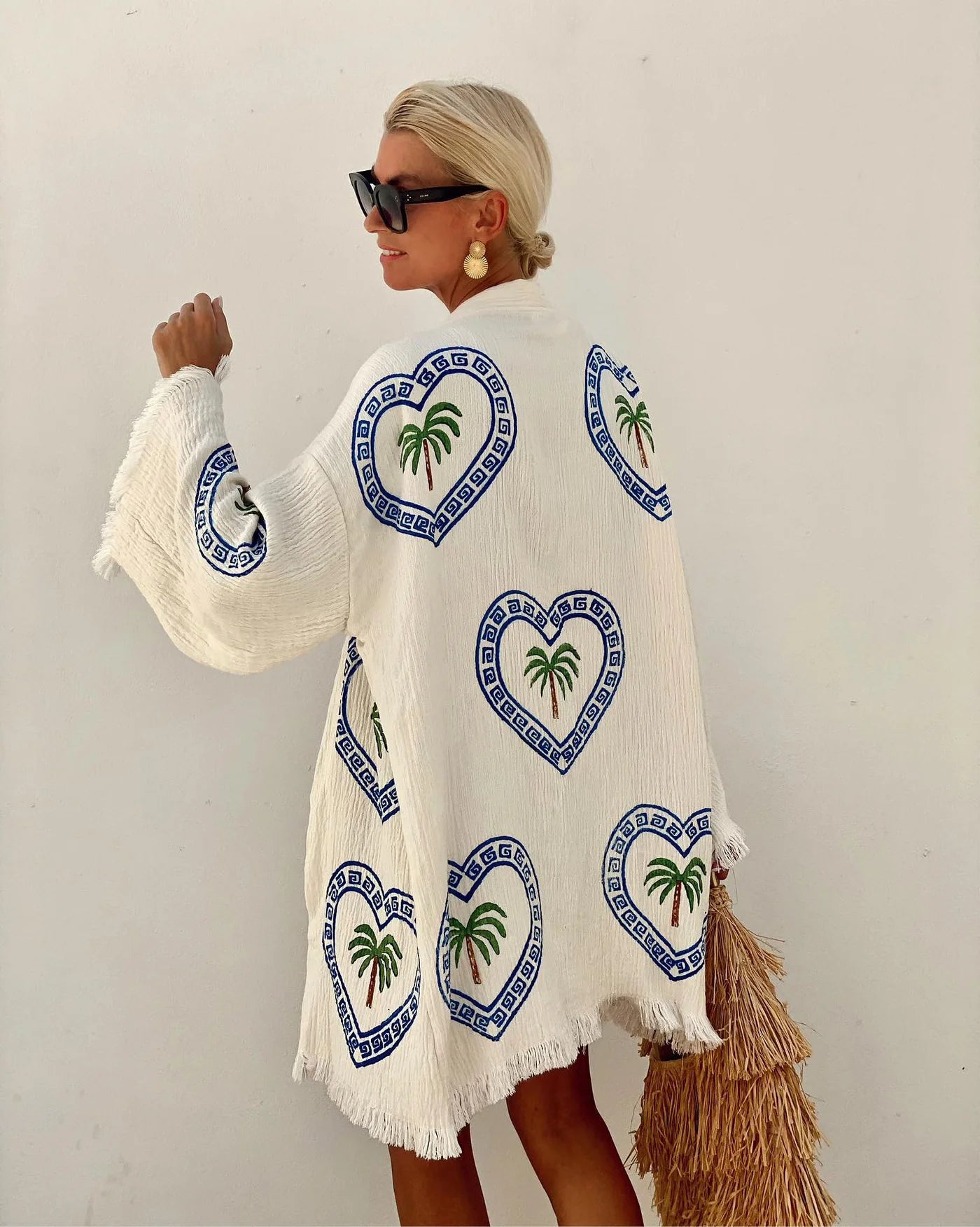 MIDI ROBE PALM TREE - NATURAL - CIE CIE