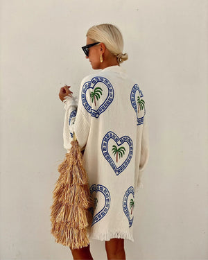 MIDI ROBE PALM TREE - NATURAL - CIE CIE