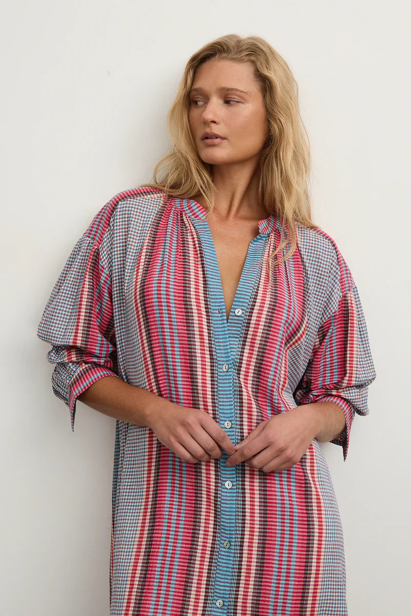 MALLORCA SHIRT DRESS - BLUE TOPAZ - VILLU