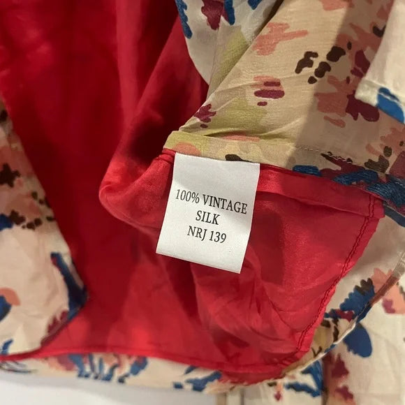 WINTER KATE  SILK KIMONO CARDIGAN - RED FLORAL - PRE LOVED