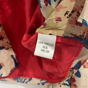 WINTER KATE  SILK KIMONO CARDIGAN - RED FLORAL - PRE LOVED