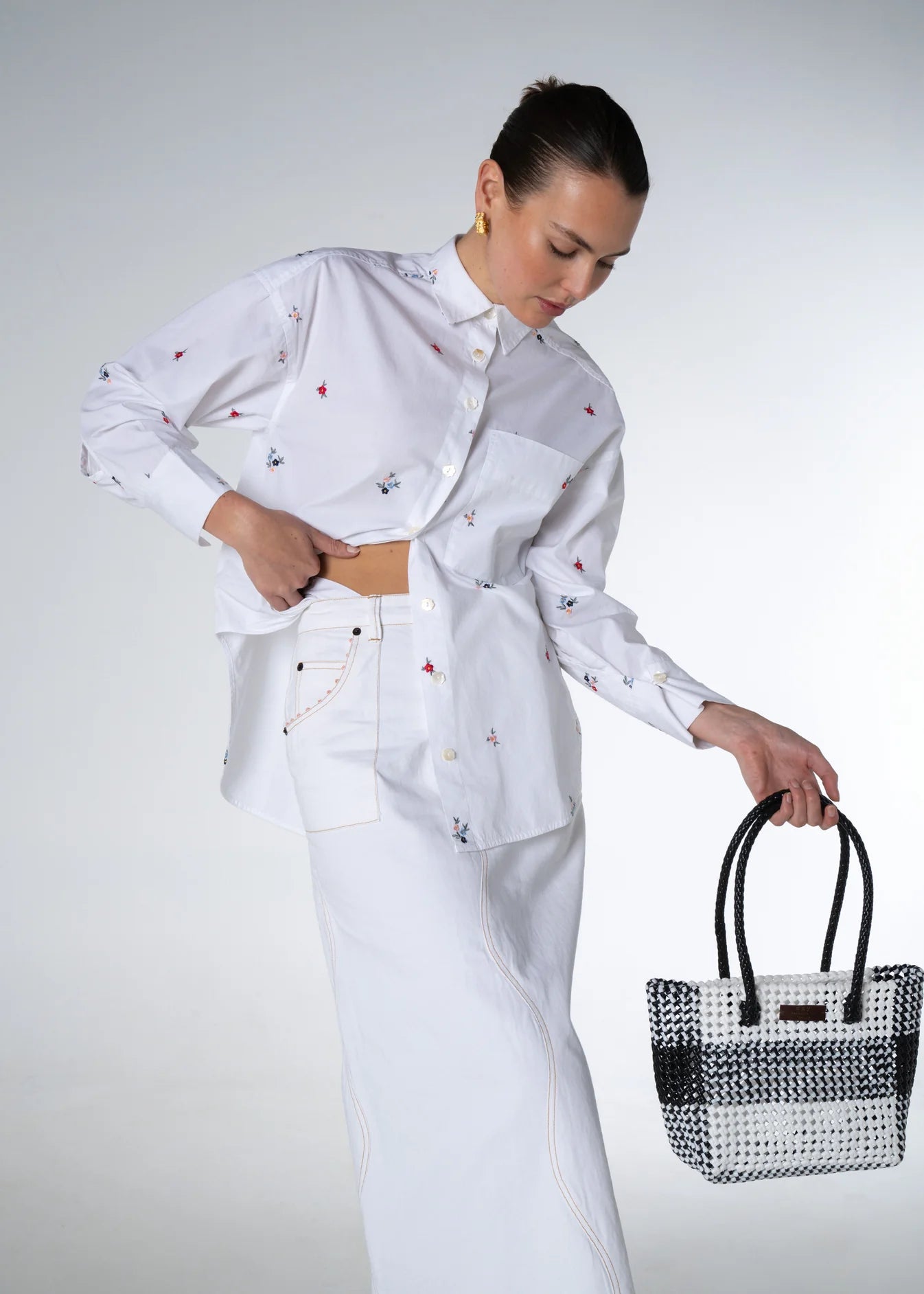 DITSY EMBROIDERED SHIRT - BLUE - SAY THE LABEL