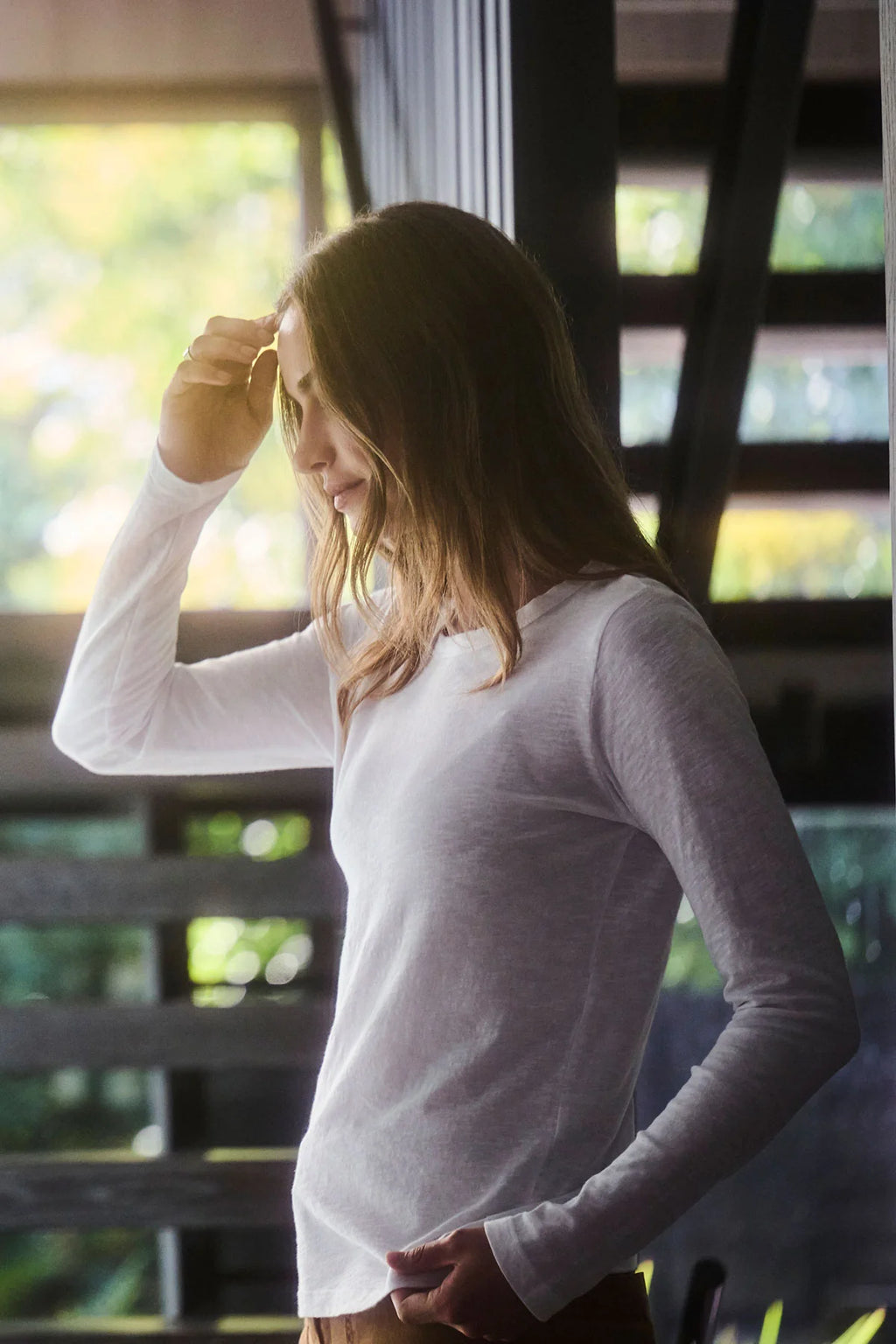 LIZZIE ORIGINAL SLUB L/S TEE  - WHITE - VELVET