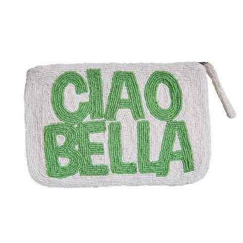 CIAO BELLA BEADED CLUTCH - WHITE GREEN - THE JACKSONS