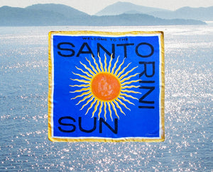 THE SANTORINI SUN - SILK TRAVEL SCARF - ATLAS