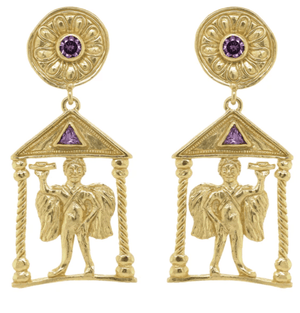 CHORA EARRINGS WITH AMETHYST - CLEOPATRAS BLING