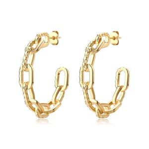 RAMONES HAMMERED CHAIN HOOPS - F and H JEWELLERY