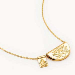 LOTUS AND LITTLE BUDDHA NECKLACE -18K GOLD VERMEIL - BY CHARLOTTE